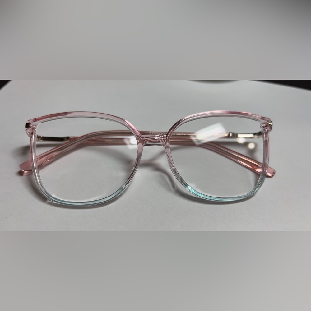 Pink and Blue, Two-Toned Women’s Glasses with Glitter side.
